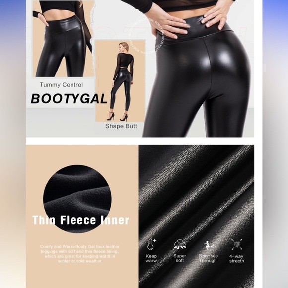 NWT Booty Gal high waisted faux leather leggings - XL - Picture 9 of 13